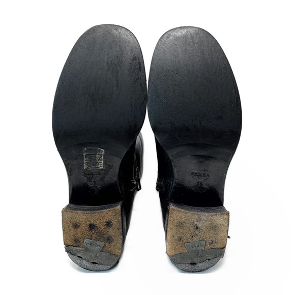 Prada Logo Black Riding Boots 36 - Picture 4 of 5